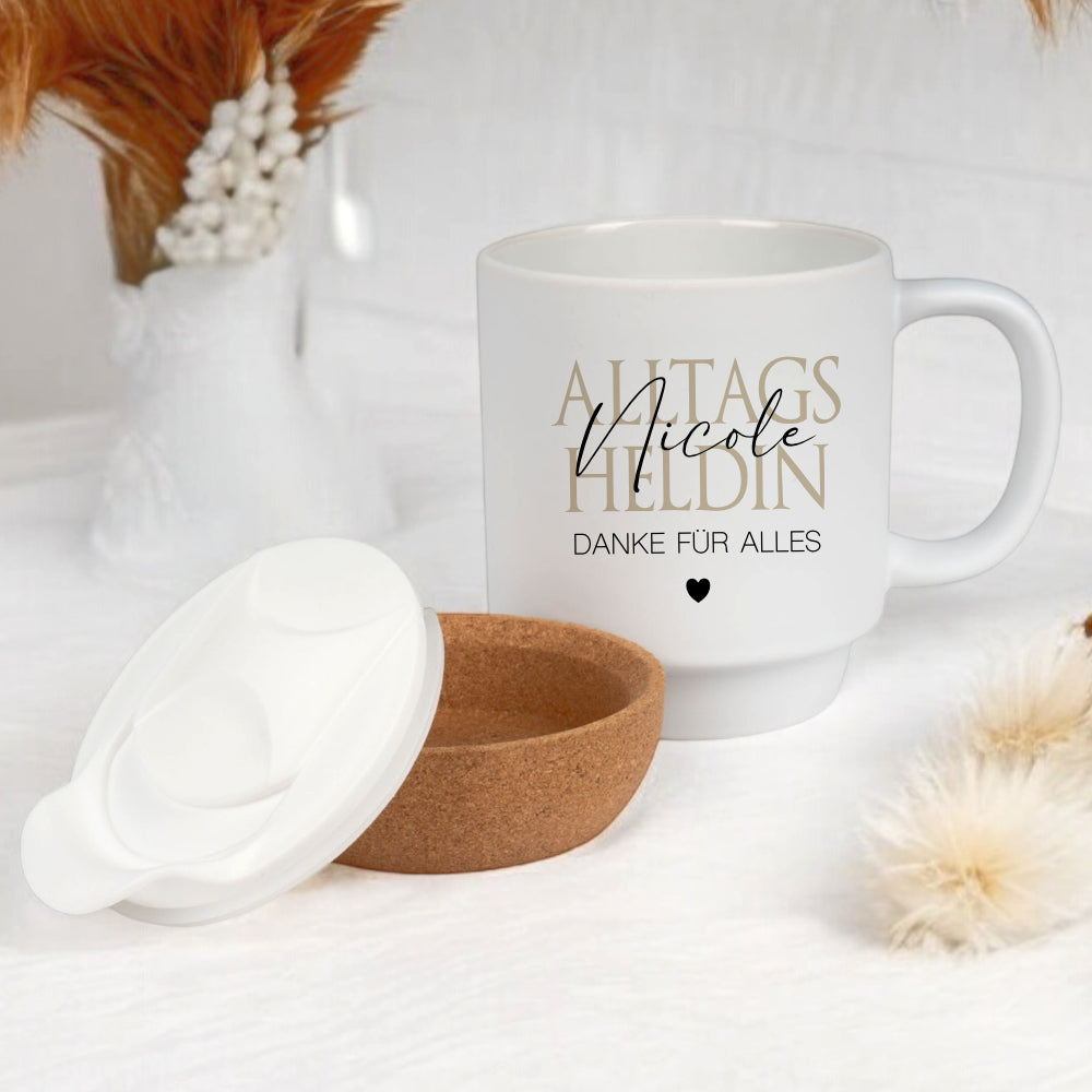 Alltagsheldin Tasse Personalisiert Tasse Name Geschenk für Kollege Dankeschön Geschenk Freundin Kollegin Mama Papa Oma Opa Danke Geschenk
