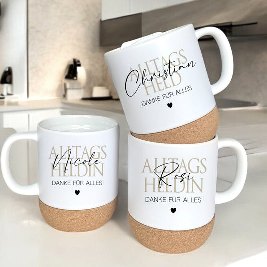 Alltagsheldin Tasse Personalisiert Tasse Name Geschenk für Kollege Dankeschön Geschenk Freundin Kollegin Mama Papa Oma Opa Danke Geschenk