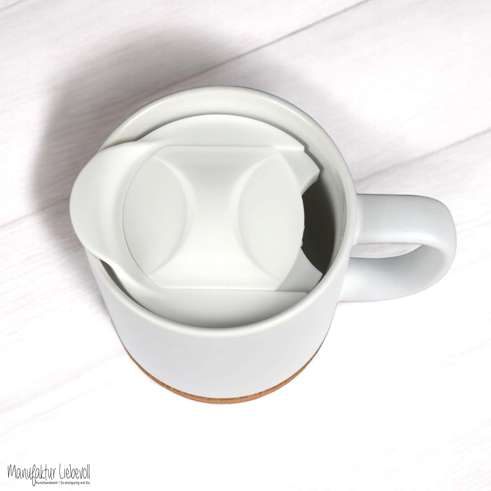 Personalisierte Ostertasse aus Kermik mit Korkboden, 3 Motive zur Auswahl