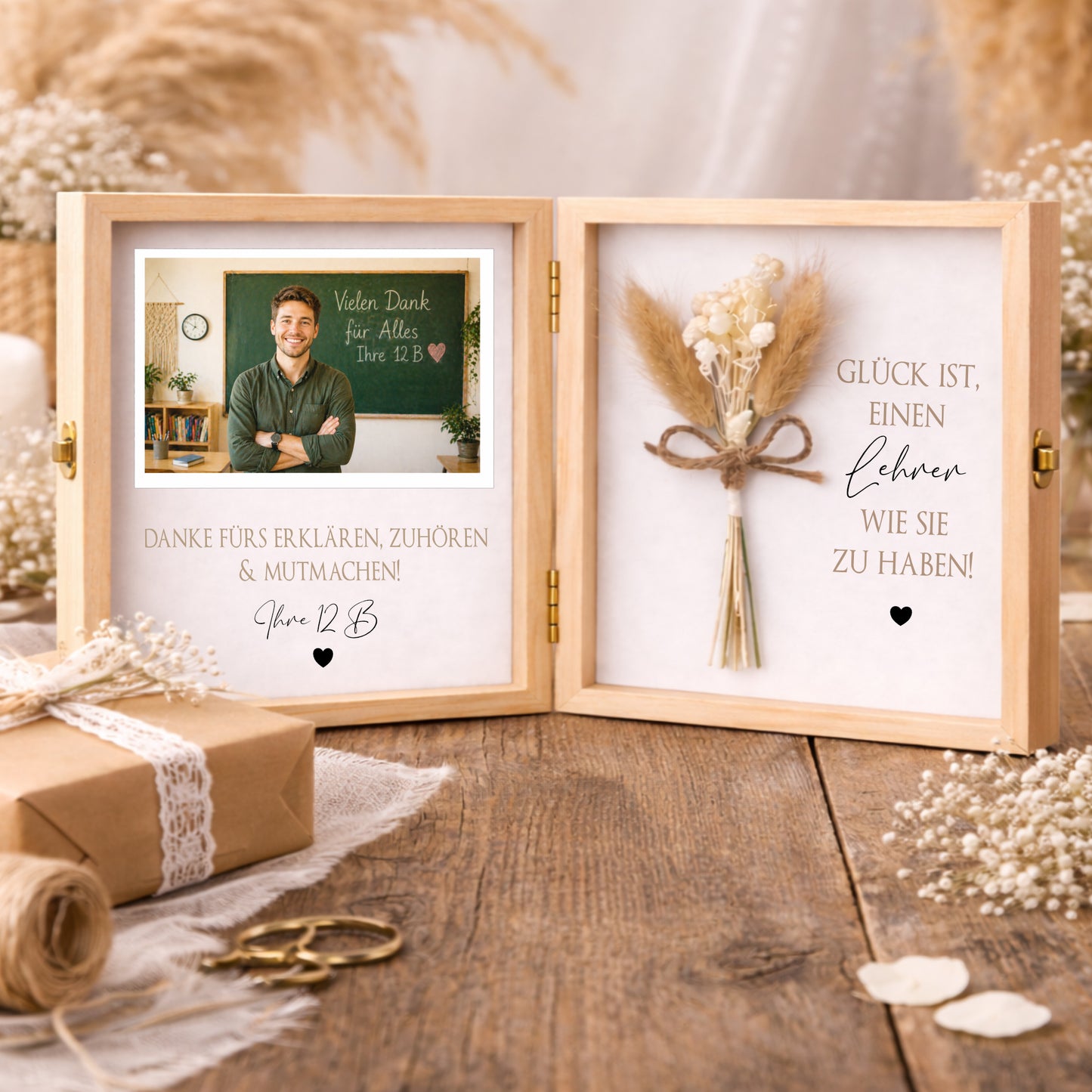 Lehrerin Geschenk personalisiert | Lehrer Abschiedsgeschenk Schule | Danke Geschenk Lehrerin Holzbox mit Namen Dankeschön Klassengeschenk