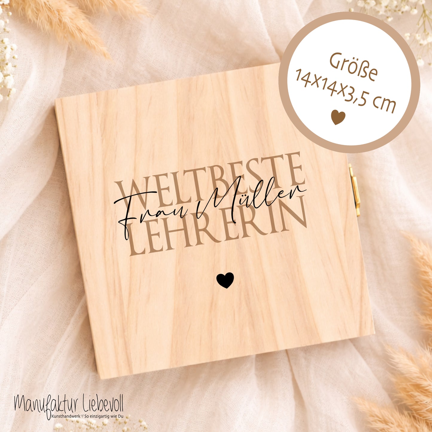 Lehrerin Geschenk personalisiert | Lehrer Abschiedsgeschenk Schule | Danke Geschenk Lehrerin Holzbox mit Namen Dankeschön Klassengeschenk