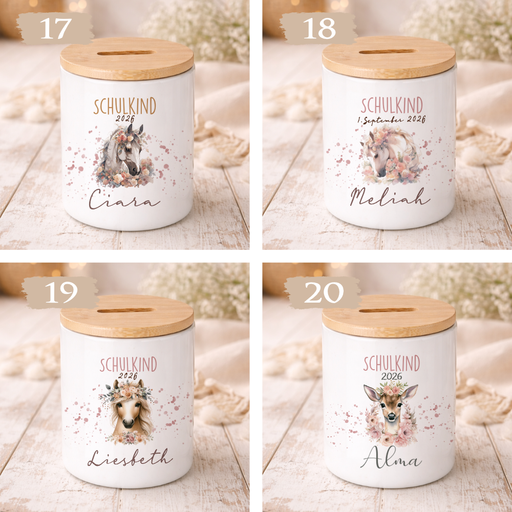 Einschulung Geschenk 2026 – Spardose personalisiert mit Namen – Schulkind Junge Mädchen – Geschenk zum Schulanfang