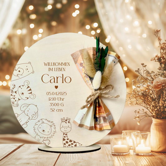 Personalisiertes Geldgeschenk zur Geburt mit Namen Geburtsdaten Geburtsgeschenk Geschenk Geburt Taufe Geldgeschenk Taufgeschenk Babygeschenk