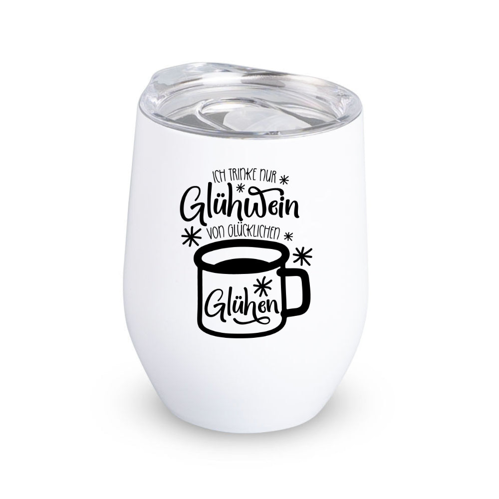 Glühweinbecher Edelstahl mit Deckel – Thermobecher Weihnachten | 350ml, 5 Motive