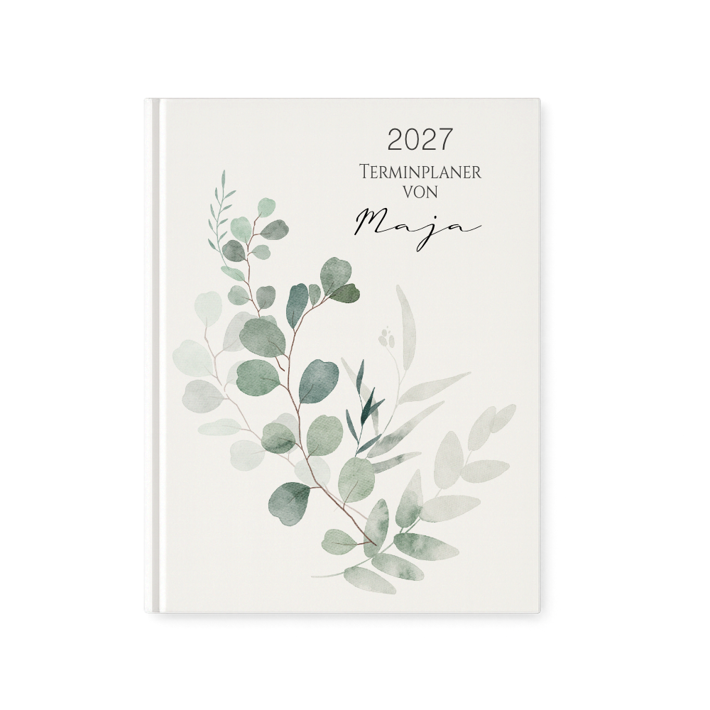 Personalisierter Terminplaner 2027 Din A5 | Hardcover Buchkalender mit Name | Florales & Boho Design