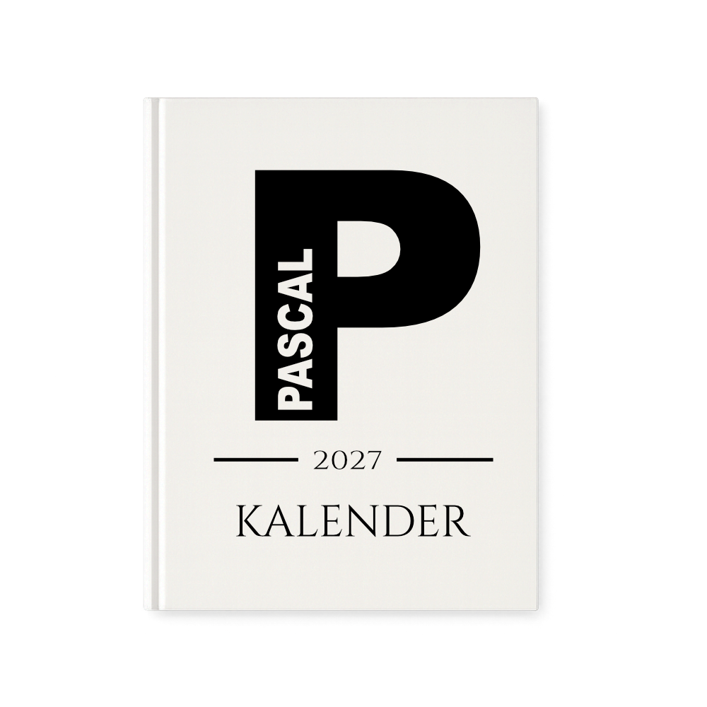 Personalisierter Terminplaner 2027 Din A5 | Minimalistischer Buchkalender mit Name | Weißes Hardcover – Manufaktur Liebevoll