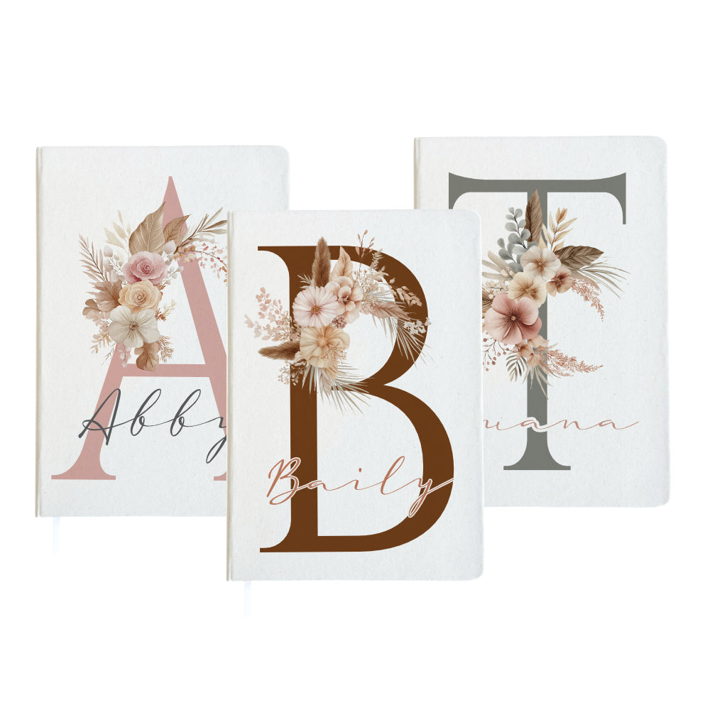 Notizbuch Personalisiert Buchstabe und Name Boho, Tagebuch, Journal, Geschenk