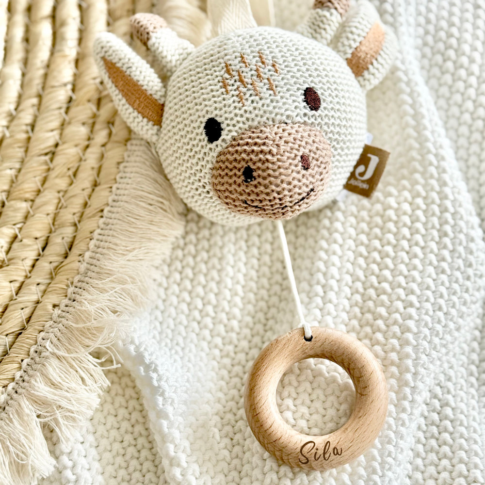 Personalisierte Spieluhr für Babys, Motive: Giraffe, Bär, Fuchs zum Auswählen
