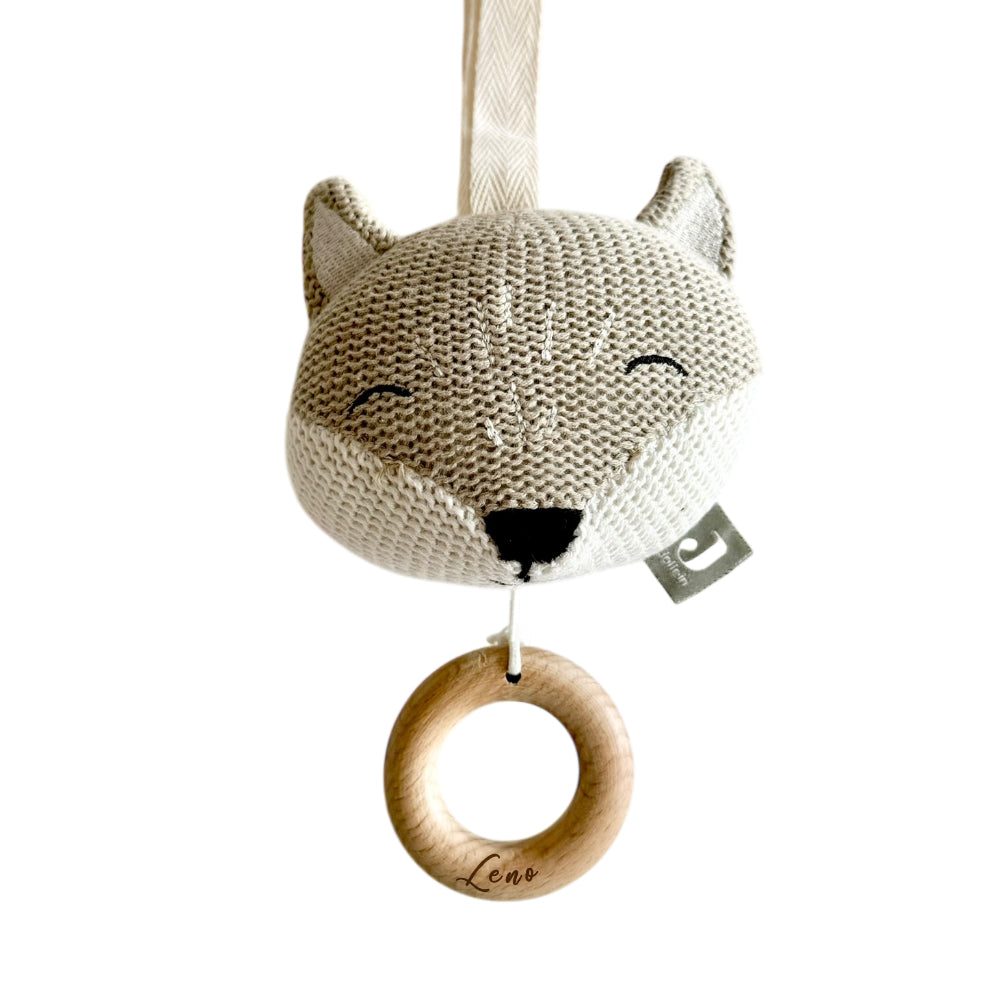 Personalisierte Spieluhr für Babys, Motive: Giraffe, Bär, Fuchs zum Auswählen