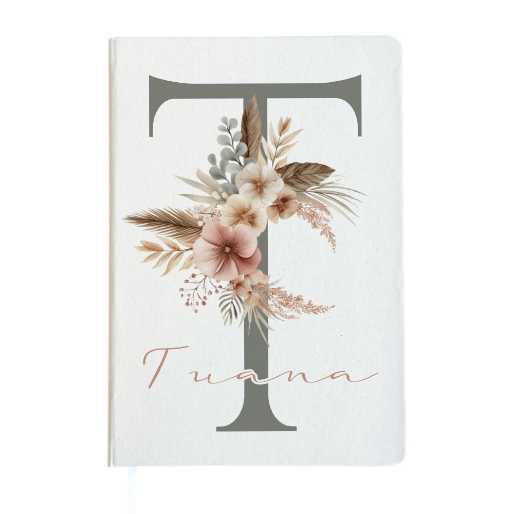 Notizbuch Personalisiert Buchstabe und Name Boho, Tagebuch, Journal, Geschenk