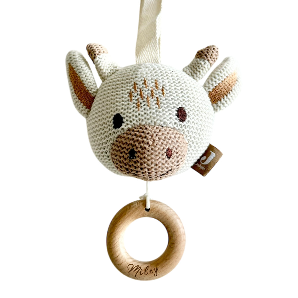 Personalisierte Spieluhr für Babys, Motive: Giraffe, Bär, Fuchs zum Auswählen