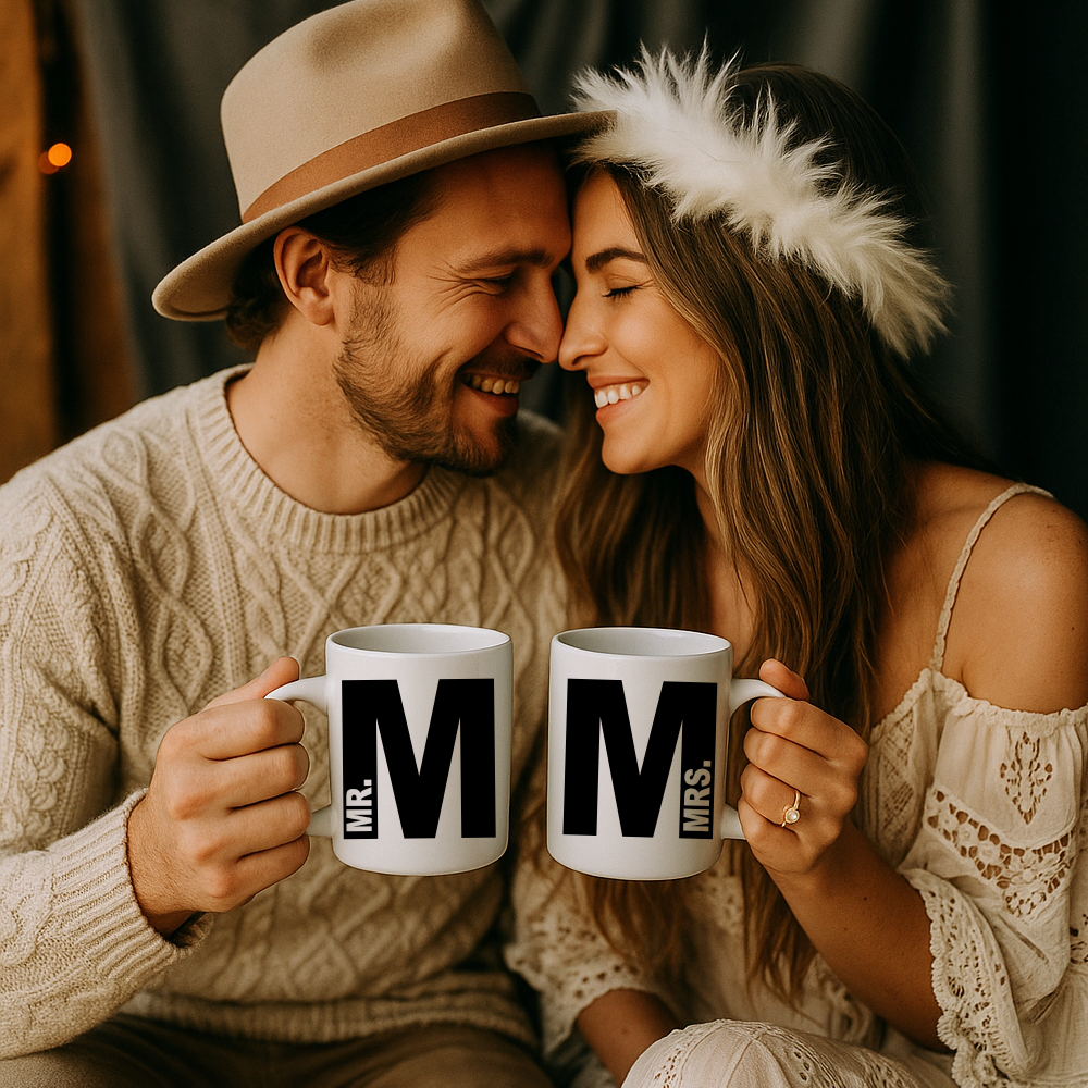 Personalisierte Tasse mit Buchstabe & Name | Keramik Kaffeetasse A–Z