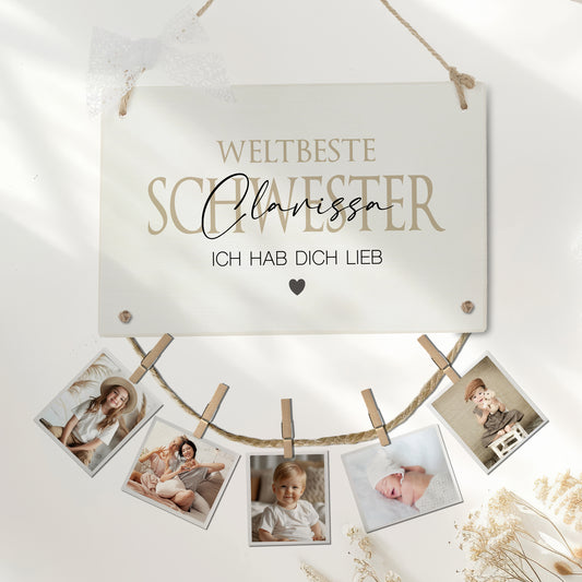 Schwester Geschenk Geburtstag Bruder Geburtstagsgeschenk Namen Fotogeschenk personalisiert