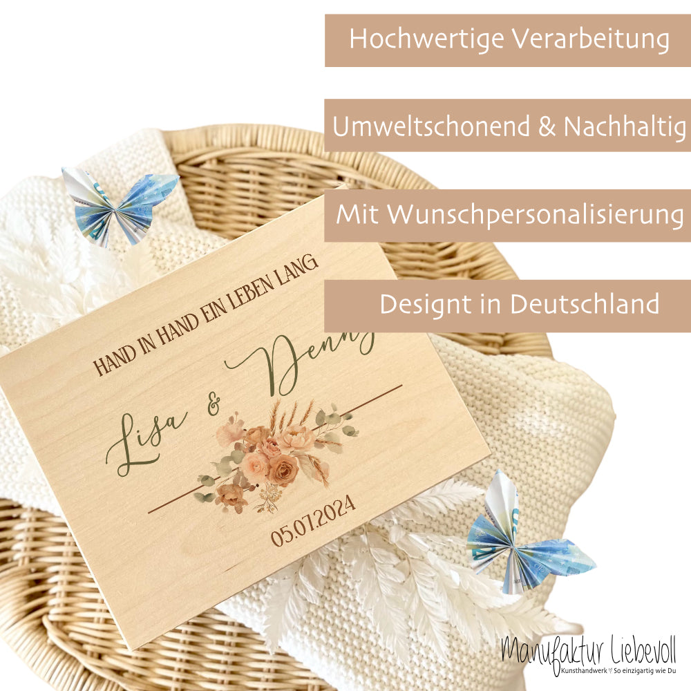 Erinnerungskiste Hochzeitsgeschenk Personalisiert Erinnerungsbox Holzkiste Geldgeschenk Hochzeit Geschenk