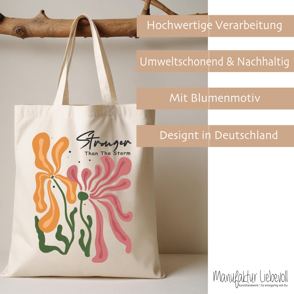 Stoffbeutel Flower mit Sprüchen