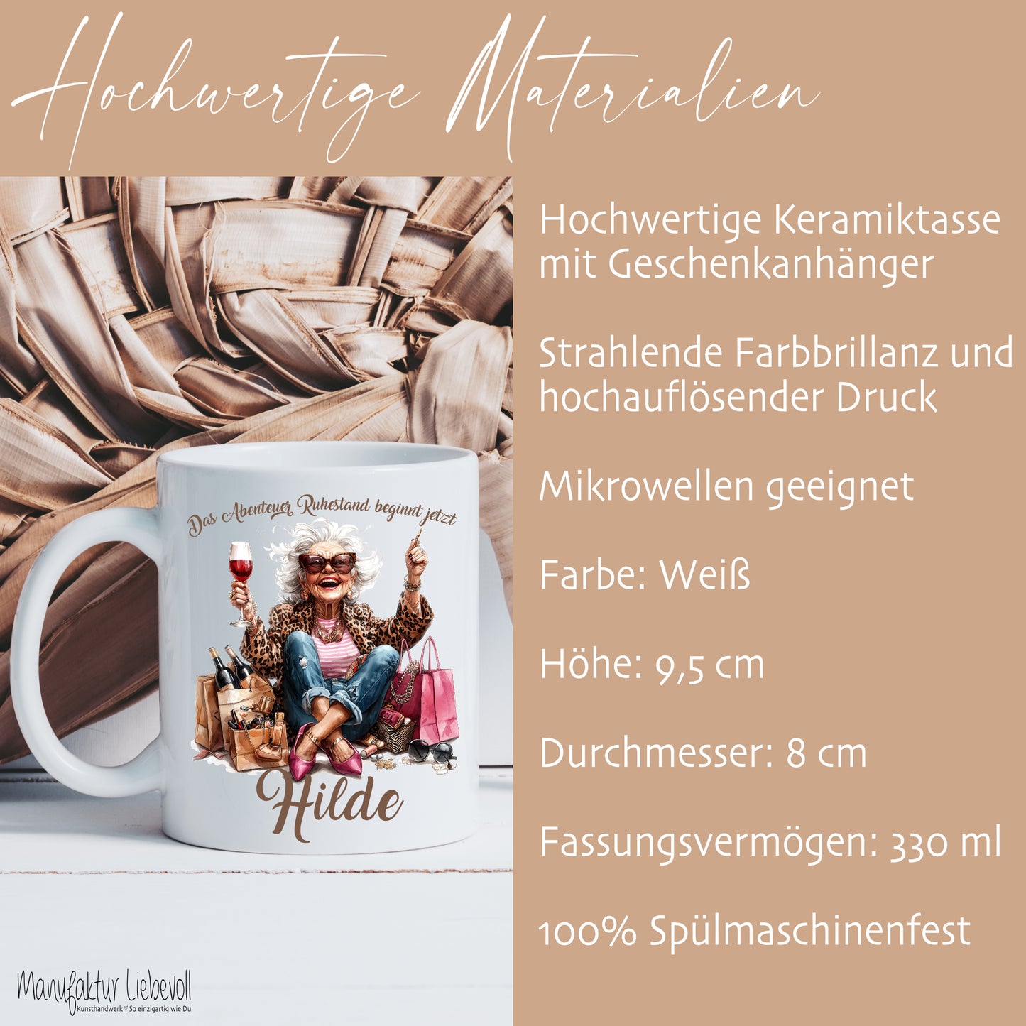 Rente Geschenk Frau Tasse mit Namen