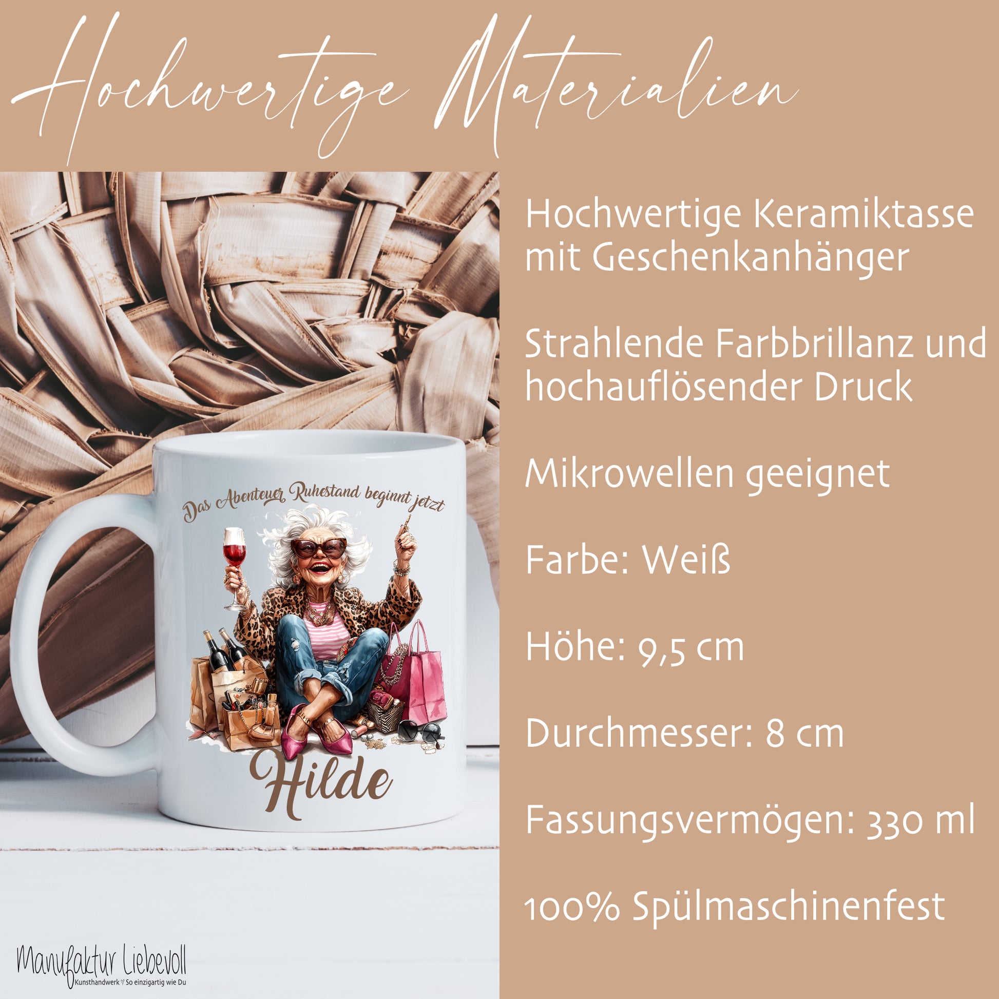 Rente Geschenk Frau Tasse mit Namen