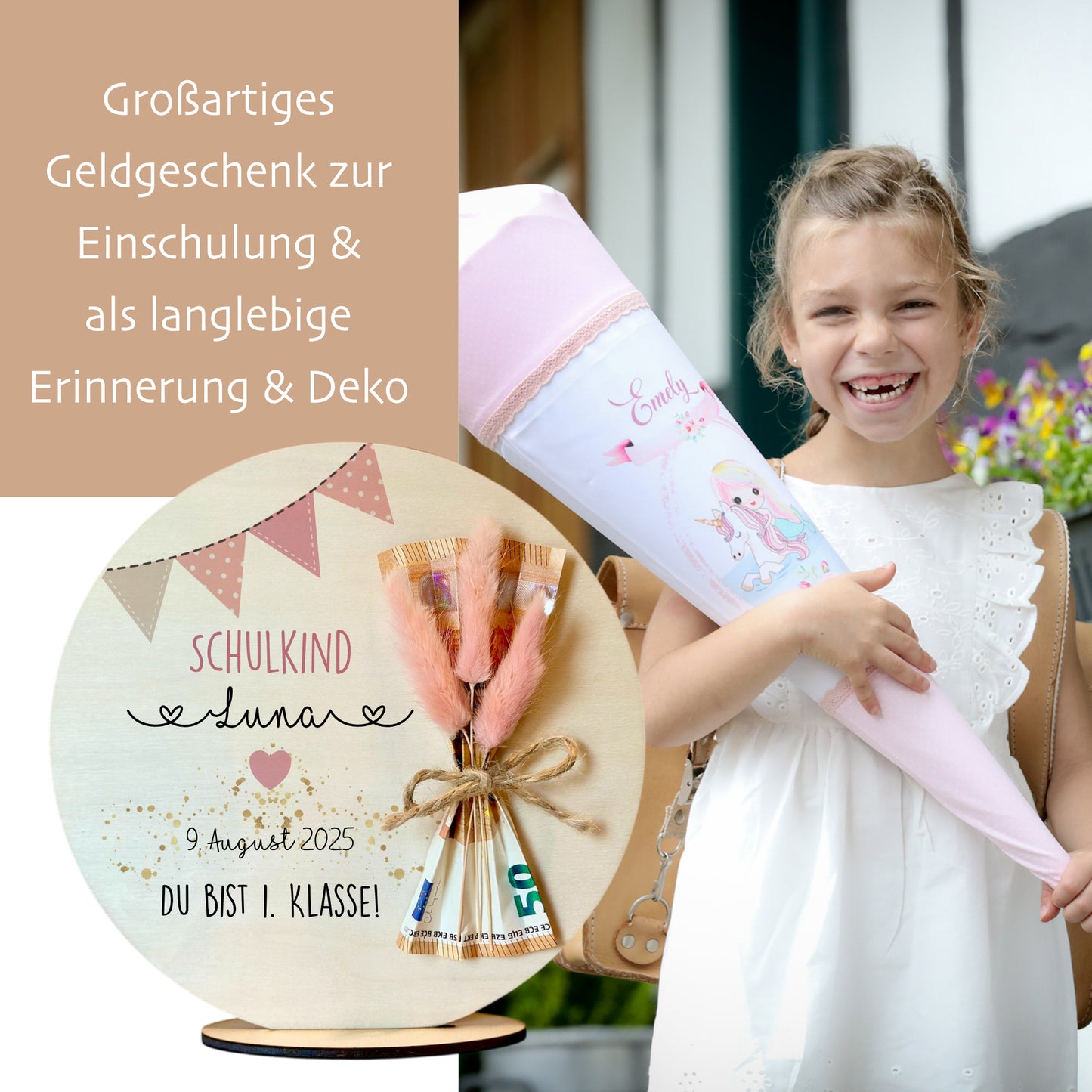 Einschulung Geschenk Einschulung Geld Geschenk Schulkind 2025 Einschulungsgeschenk Name Geschenke zum Schulanfang Mädchen Junge Einschulung