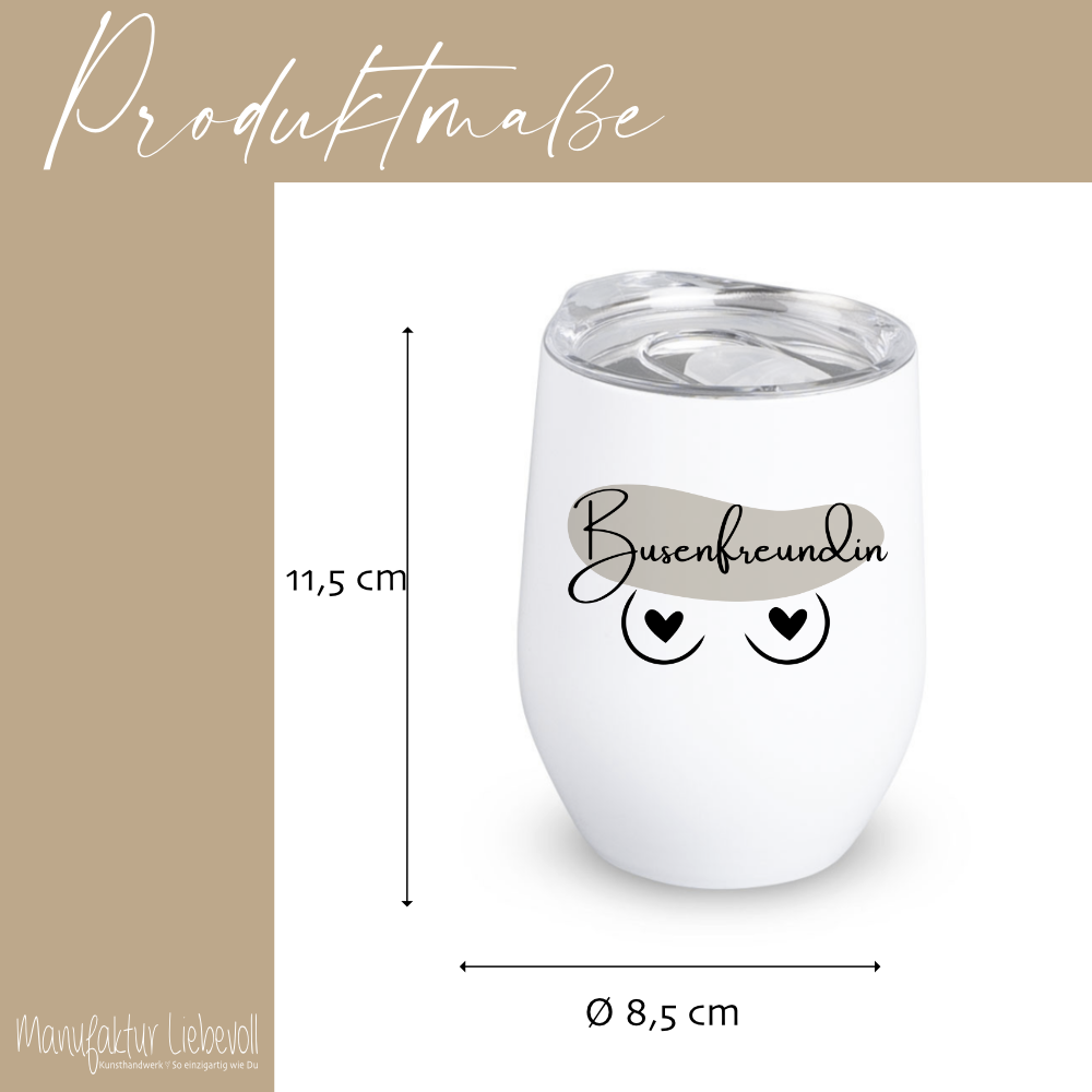 Weinbecher Busenfreundin aus Edelstahl für die Beste Freundin, 3 Motive zur Auswahl