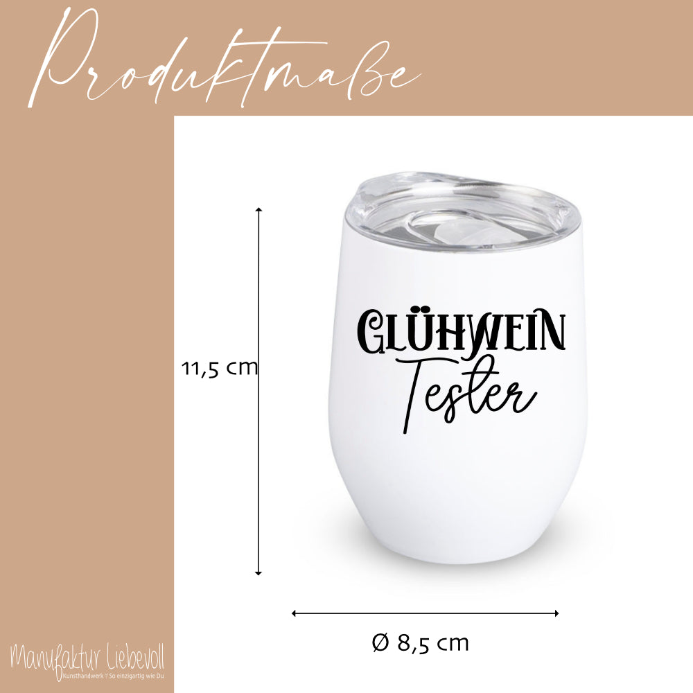 Glühweinbecher Edelstahl mit Deckel – Thermobecher Weihnachten | 350ml, 5 Motive