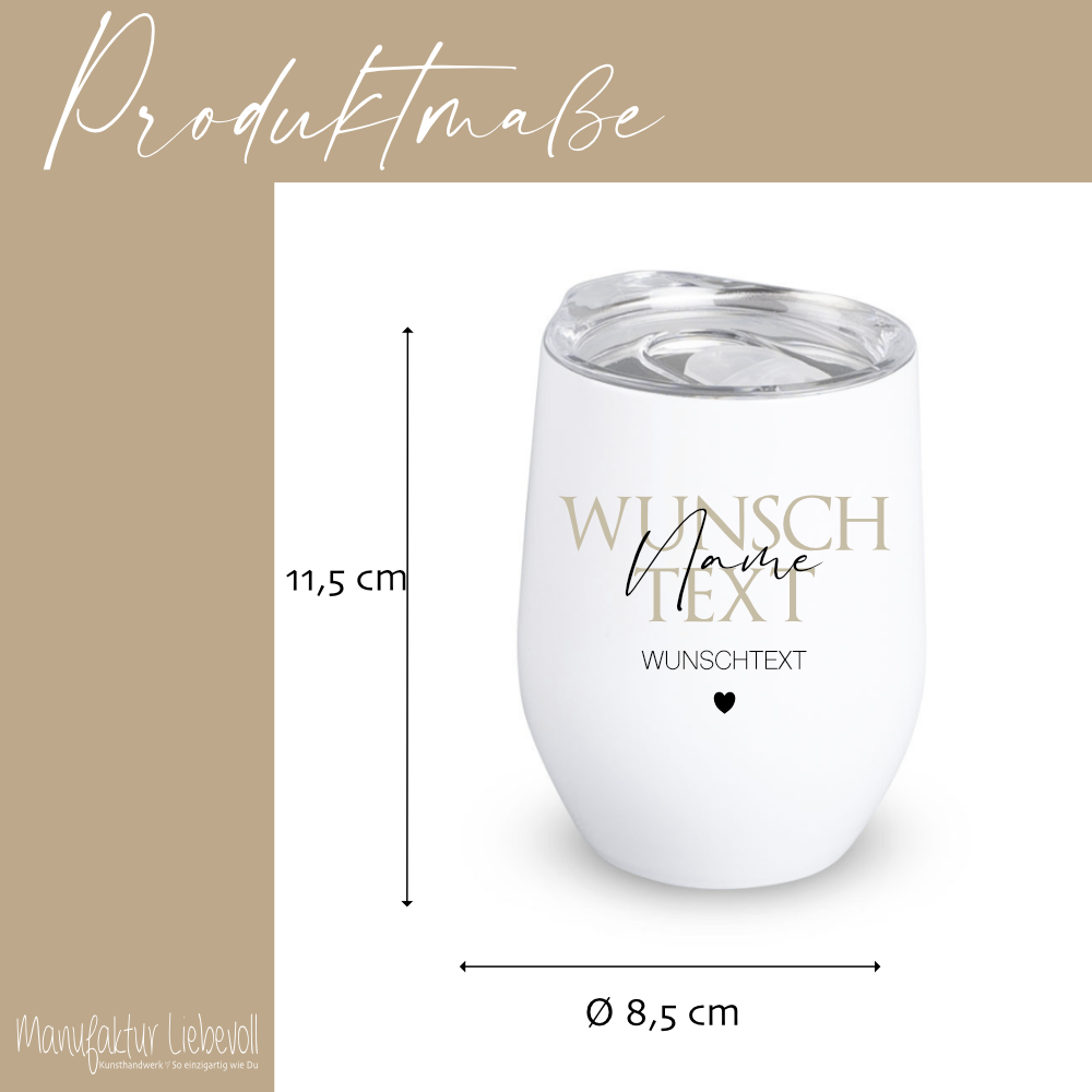 Personalisierter Weinbecher Herzensmensch und Wunschtext aus Edelstahl
