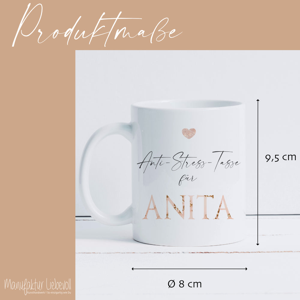 Anti Stress Tasse mit Namen | Kaffeetasse aus Keramik