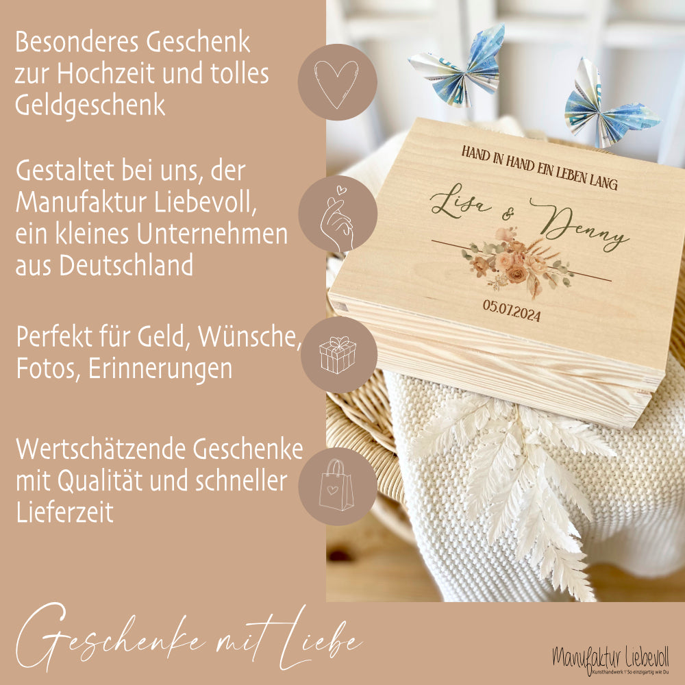 Erinnerungskiste Hochzeitsgeschenk Personalisiert Erinnerungsbox Holzkiste Geldgeschenk Hochzeit Geschenk