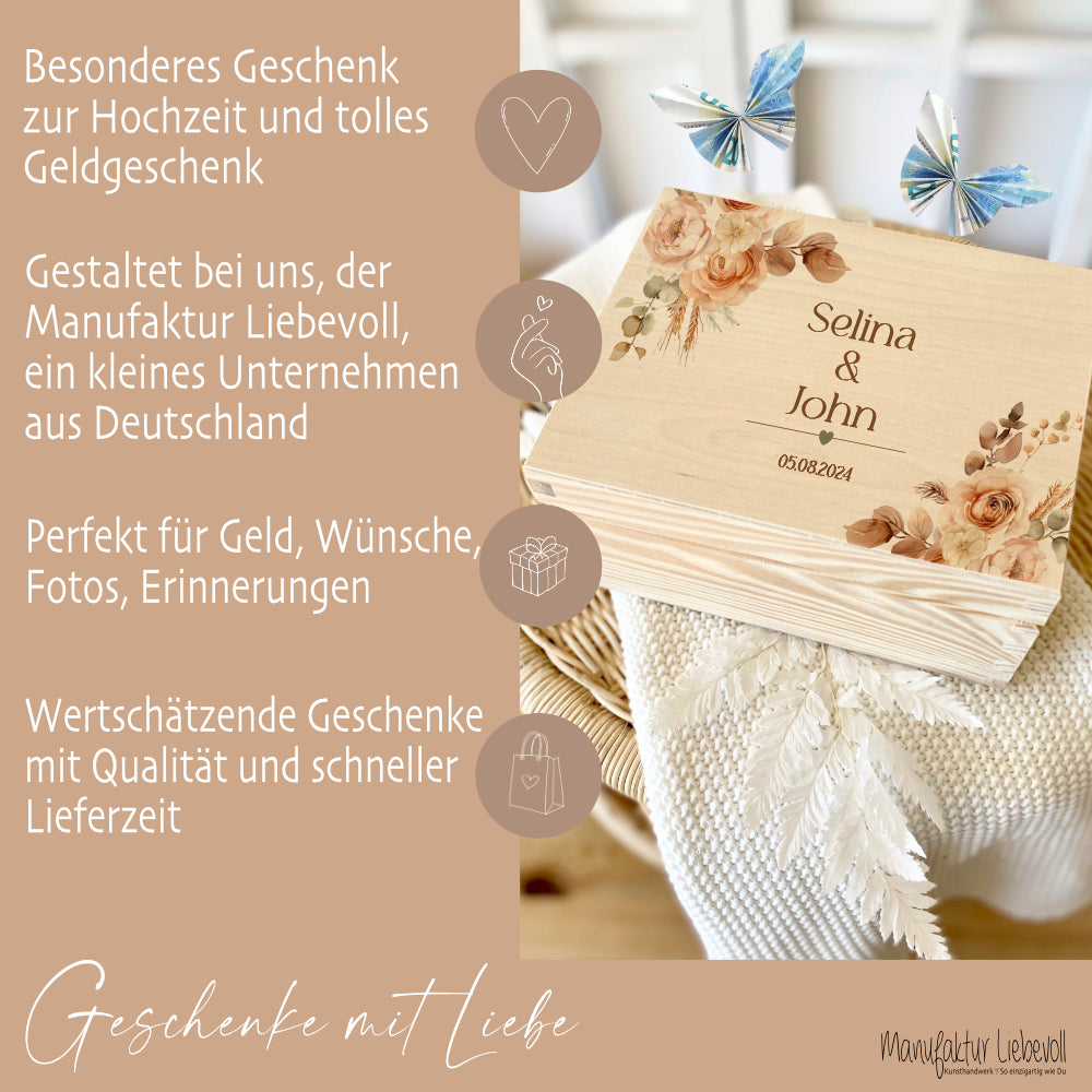 Erinnerungskiste Hochzeitsgeschenk Personalisiert Erinnerungsbox Holzkiste Geldgeschenk Hochzeit Geschenk