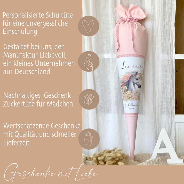 Goldbuch Schultüten-Set – 70 Cm Haupttüte Einhorn + 5 Mini-Tüten, Filzabschluss, Made In Germany, Mit/ohne Spitze & Wunschname-Option Goldbuch Schultüten-Set – 70 Cm Haupttüte Einhorn + 5 Mini-Tüten, Filzabschluss, Made In Germany, Mit/ohne Spitze & Wunschname-Option
