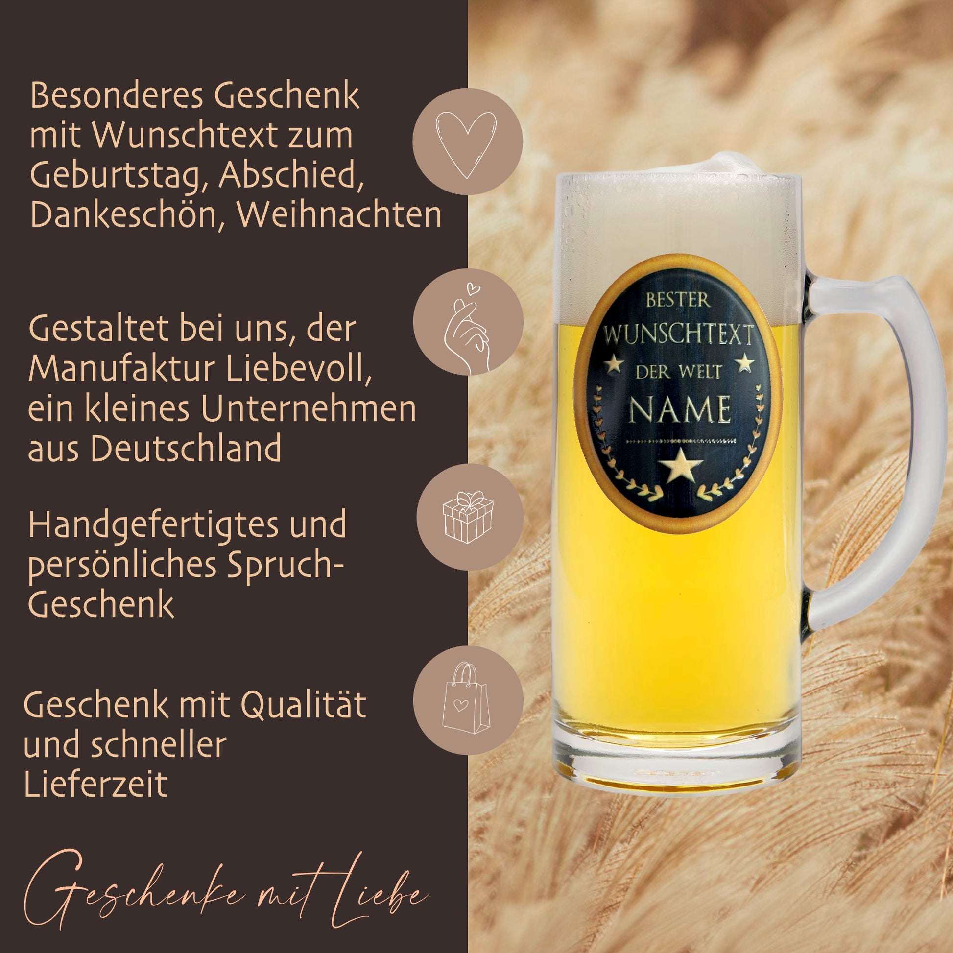 Bierglas Gravur Name Spruch Wunschtext Geschenk Geburtstag 