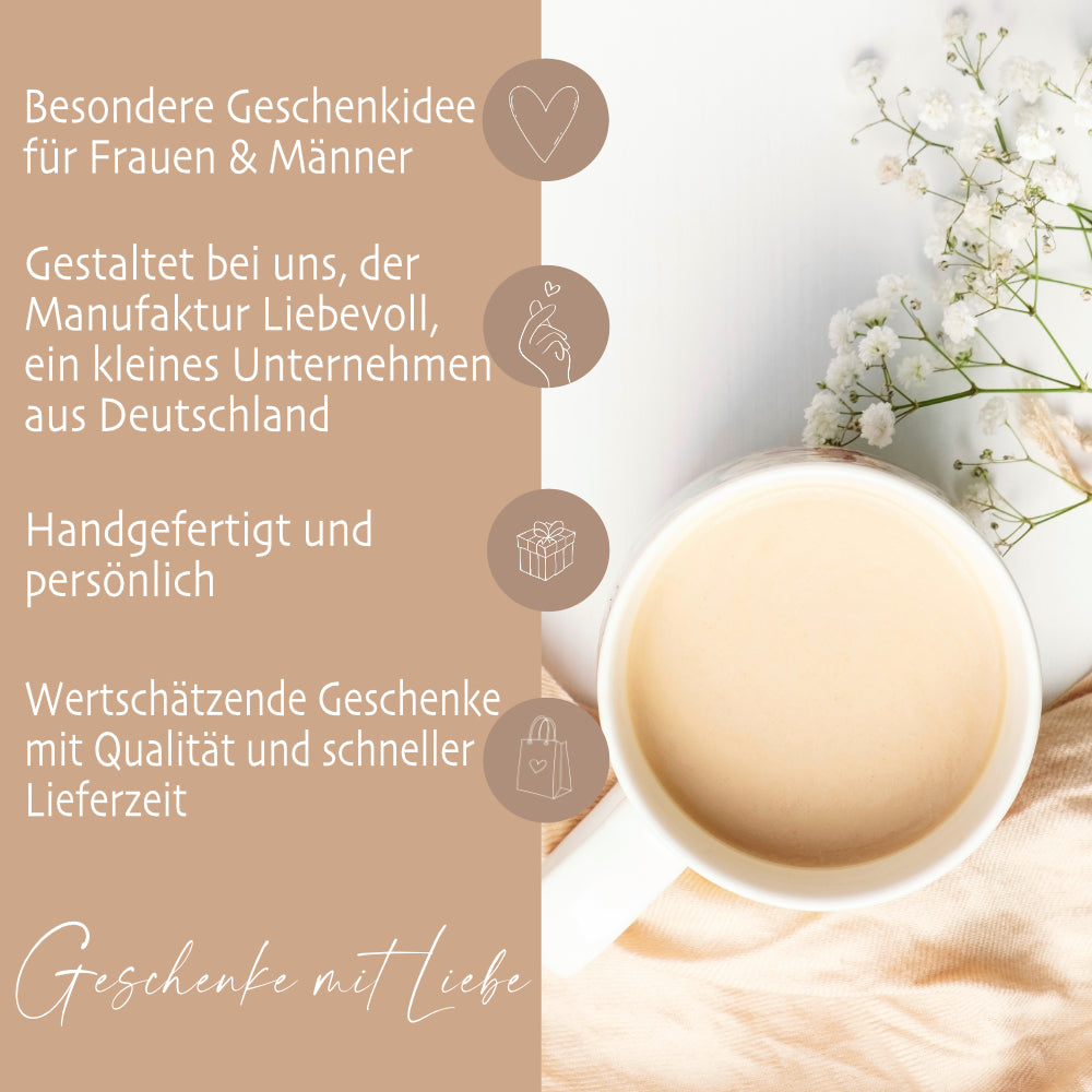 Tasse mit Wunschtext und Namen aus Keramik | in 5 Farben erhältlich