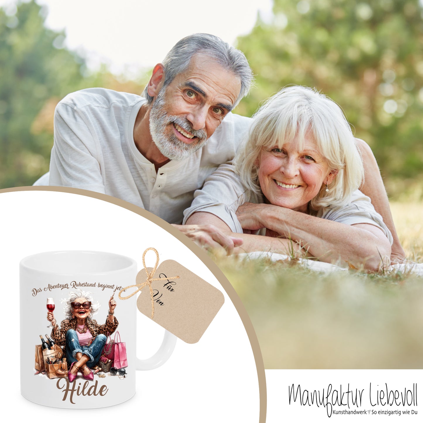 Rente Geschenk Frau Tasse mit Namen