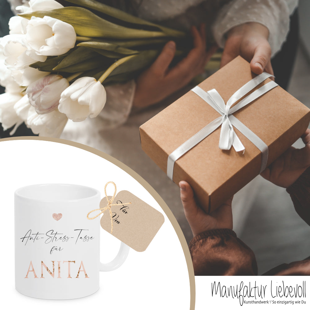 Anti Stress Tasse mit Namen | Kaffeetasse aus Keramik