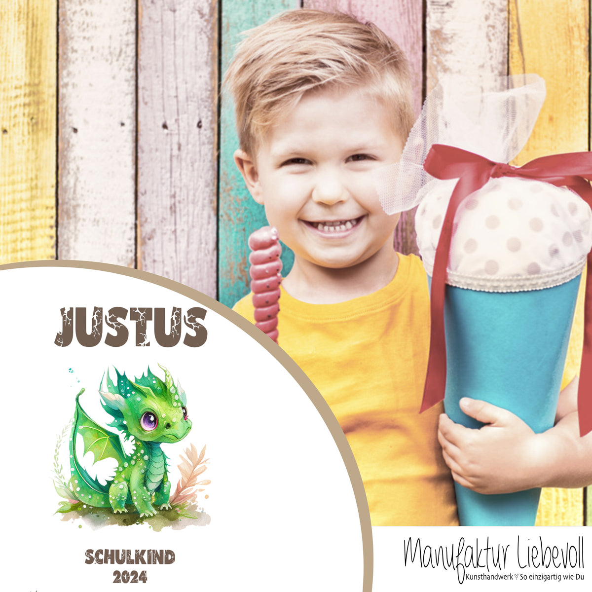 Schultüte Drache personalisiert mit Name - kaufen Schultüte Drache personalisiert mit Name - kaufen
