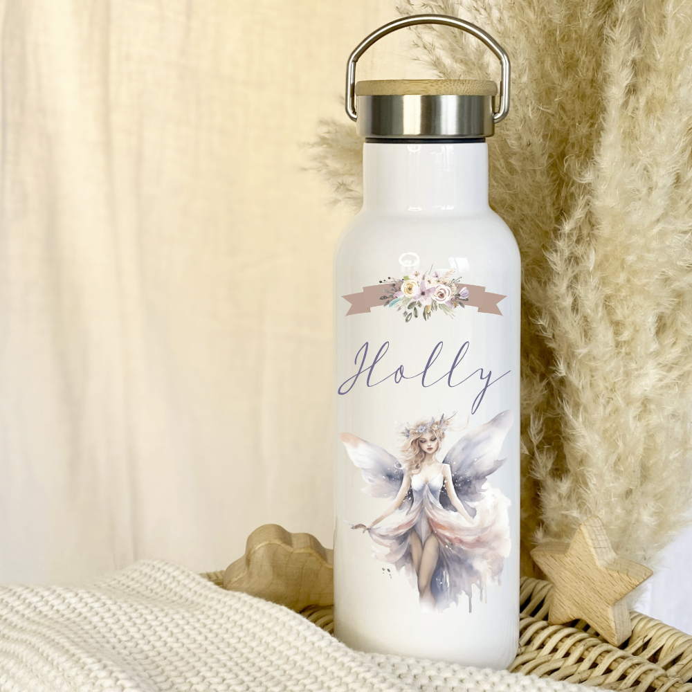 Trinkflasche Elfe Fee m. Namen Mädchen Teenager Geschenk – Manufaktur Liebevoll