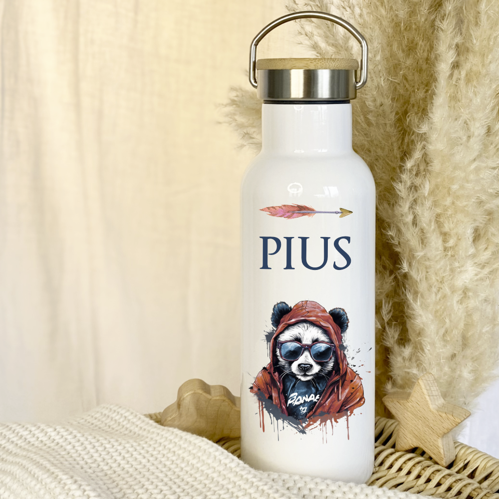 Panda Trinkflasche mit Namen für Jungen als Geschenkidee