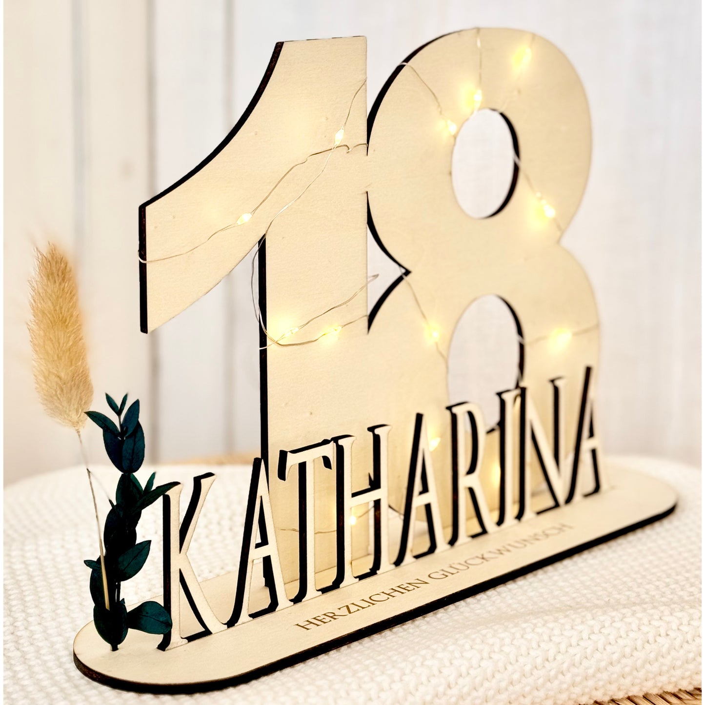 Geburtstag Geschenk Frauen & Männer 18 20 30 40 50 60 70 80 90 Geldgeschenke Gästebuch Holz  Geburtstag LED Deko Personalisierte Geburtstagsgeschenke