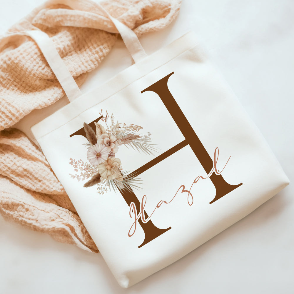 Stoffbeutel mit Namen und Anfangsbuchstaben