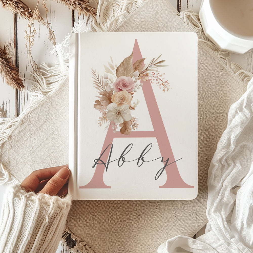 Notizbuch Personalisiert Buchstabe und Name Boho, Tagebuch, Journal, Geschenk