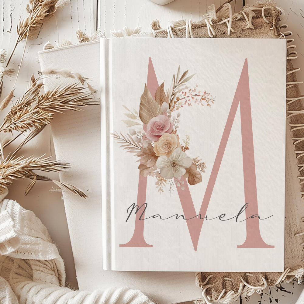 Notizbuch Personalisiert Buchstabe und Name Boho, Tagebuch, Journal, Geschenk