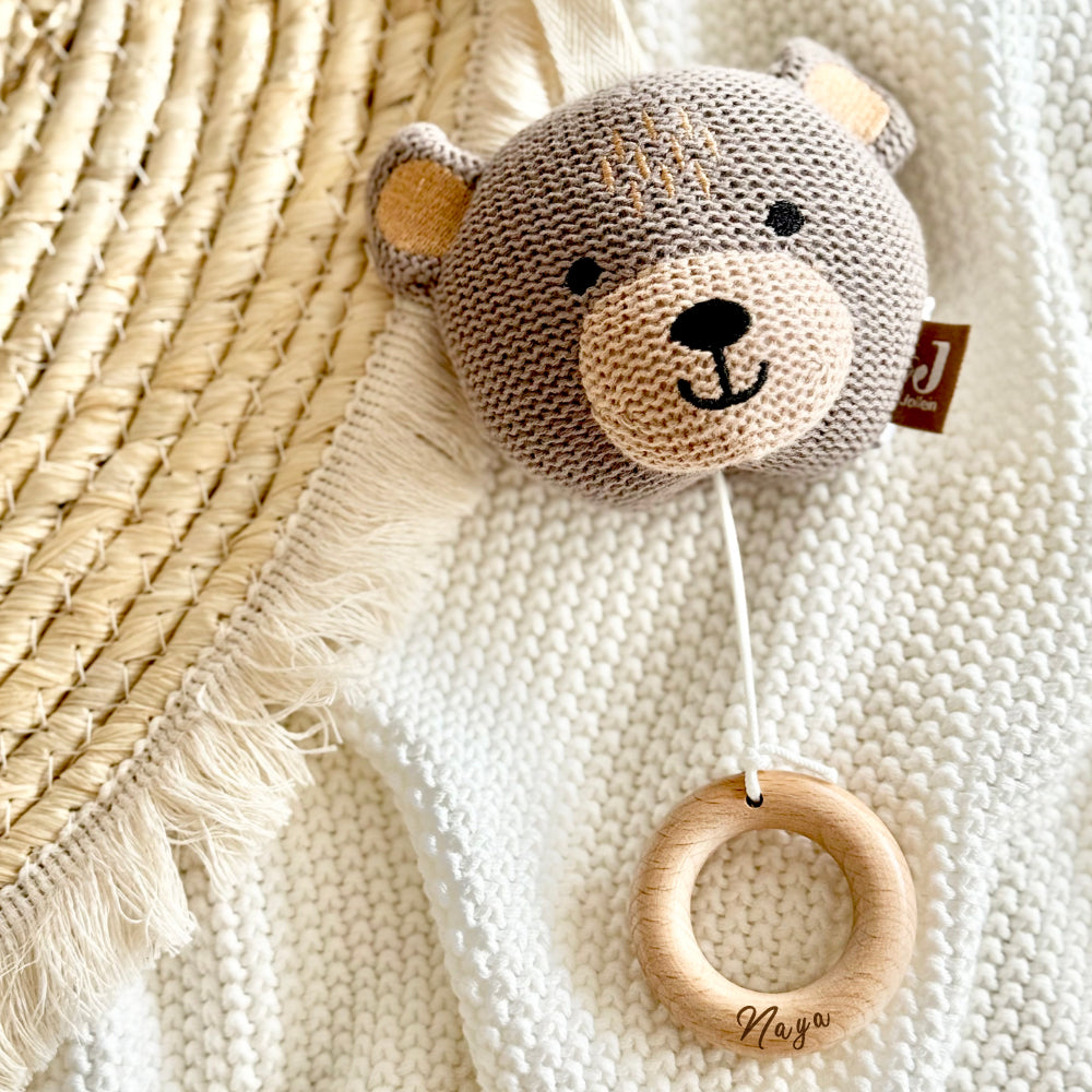 Personalisierte Spieluhr für Babys, Motive: Giraffe, Bär, Fuchs zum Auswählen