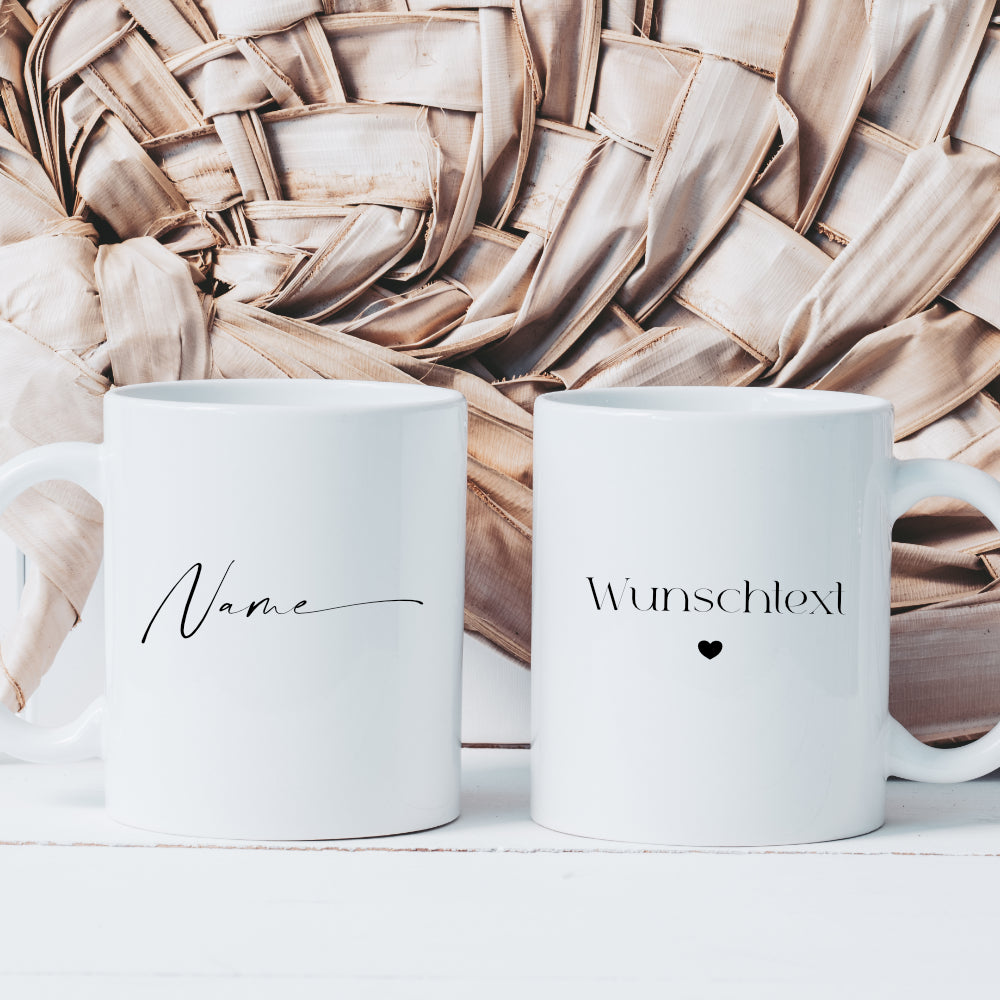 Tasse mit Wunschtext und Namen aus Keramik | in 5 Farben erhältlich