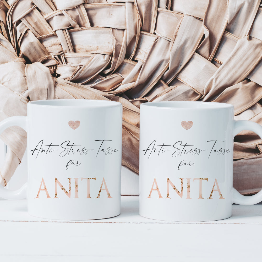 Anti Stress Tasse mit Namen | Kaffeetasse aus Keramik