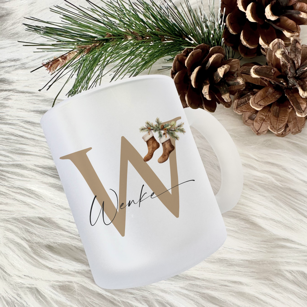 Glas Tasse mit Namen Weihnachtsgeschenk Sie Ihn – Manufaktur Liebevoll