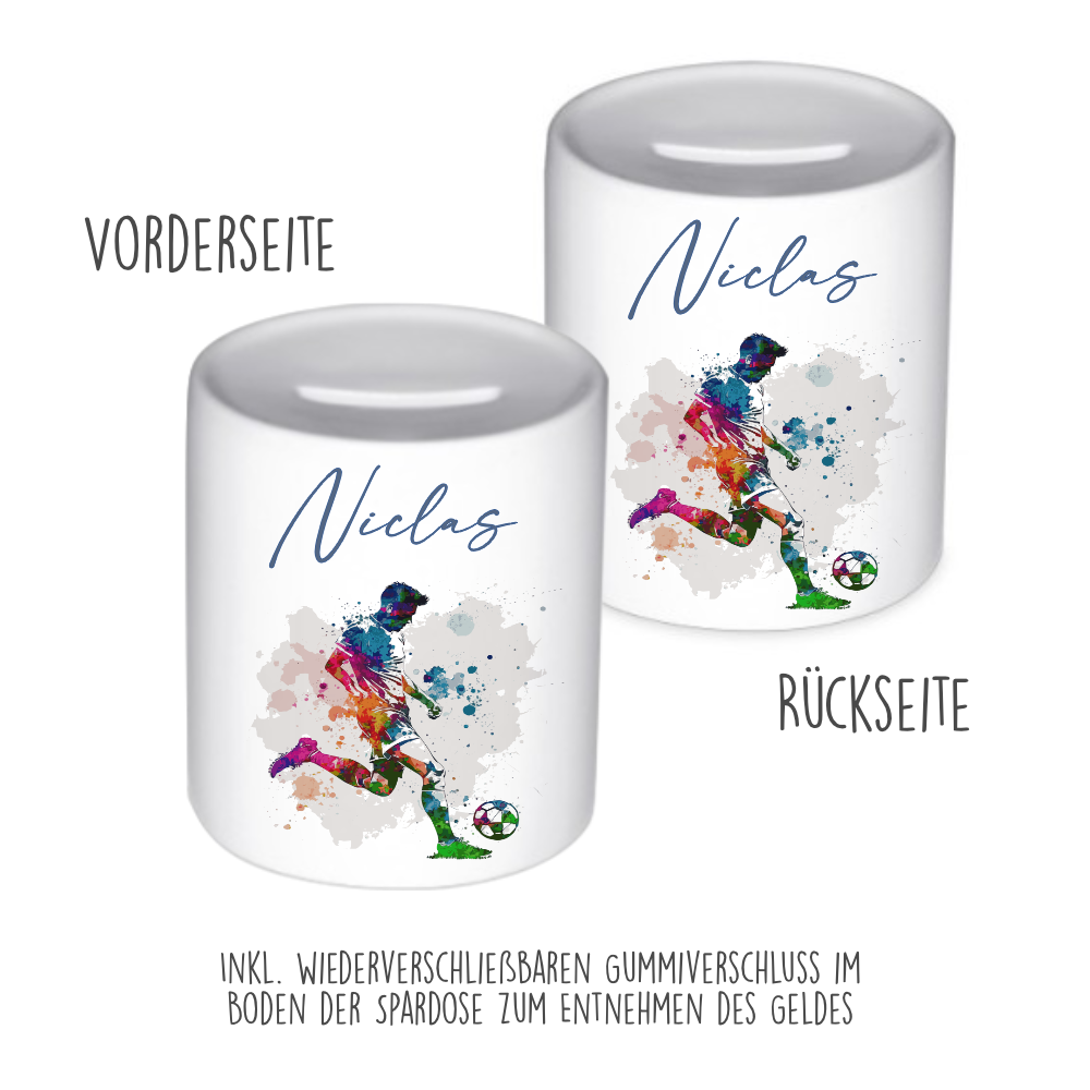 Fußball-Name-Stempel Für Kinder – Ø 24 Mm, Individuell, Mit Schwarzer Farbe, Made In Germany