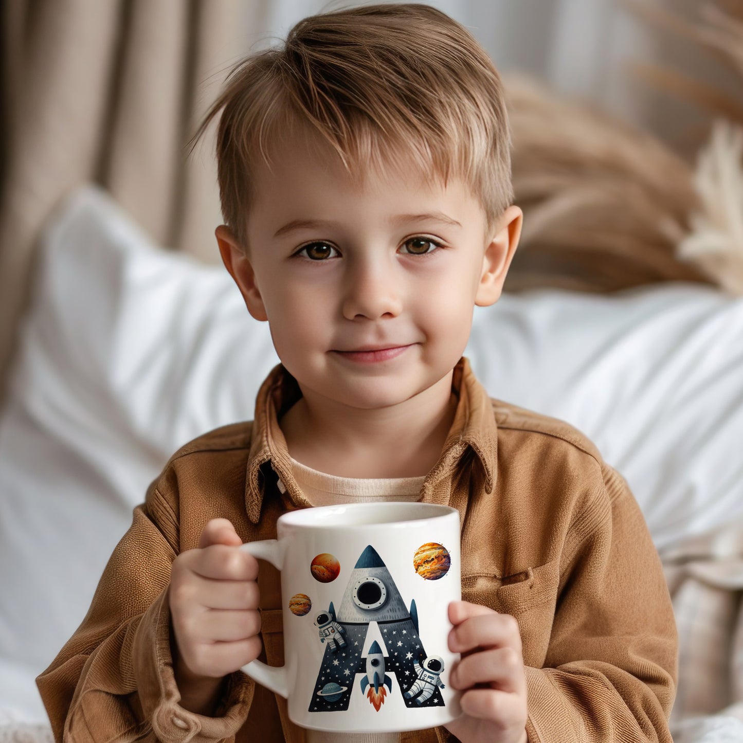 Spruch Tasse mit Namen und Buchstaben als Geschenk für Jungen