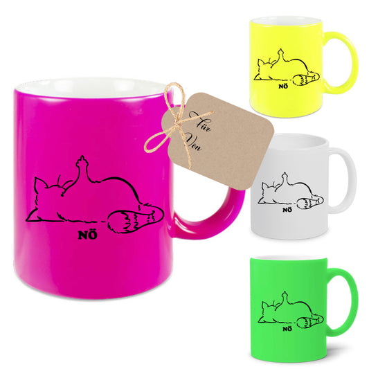 Katzentasse mit Spruch Nö | 4 Tassenfarben zur Auswahl