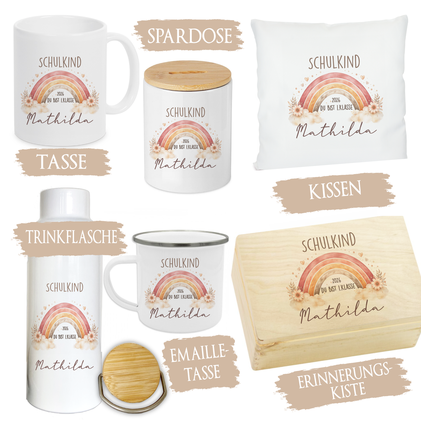 Personalisiertes Kissen zur Einschulung – Schulkind 2026 Geschenk mit Namen