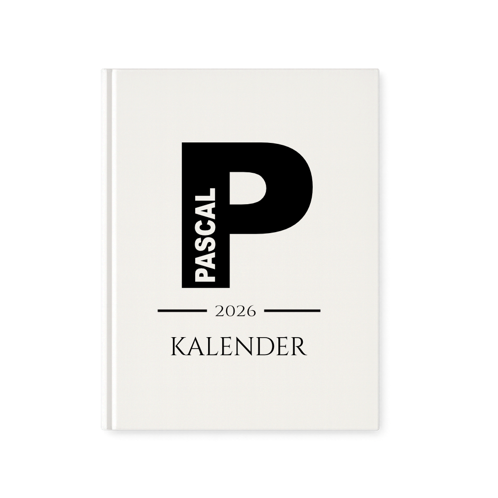 Personalisierter Terminplaner 2026 Din A5 | Minimalistischer Buchkalender mit Name | Weißes Hardcover – Manufaktur Liebevoll