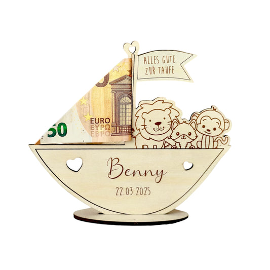 Geldgeschenk mit Namen zur Geburt, Taufe Geschenk Geburtstag Kommunion Konfirmation Firmung